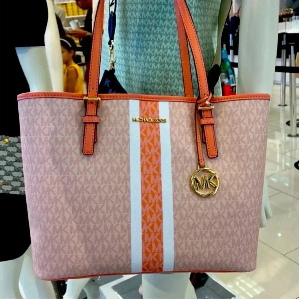 Michael Kors Jet Set Travel Medium Carryall Tote Sherbert Multi